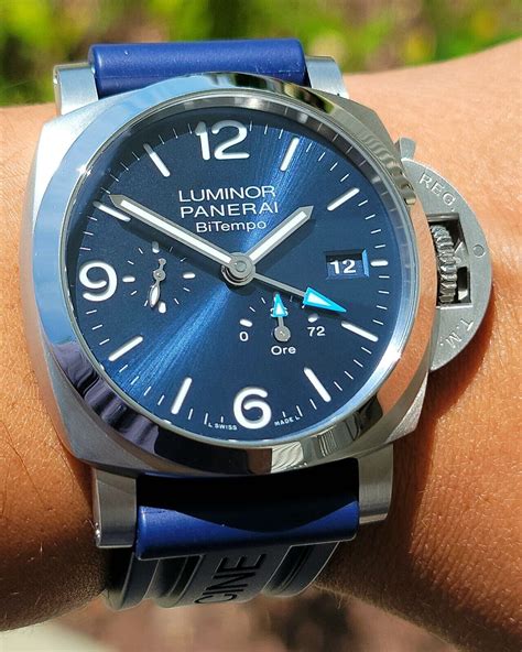 panerai luminor blue mare|luminor bitempo watch price.